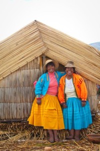 Adela Flavia Charca Vilca and her mother, both Pro Mujer clients and artisans from Uros Islands (1)